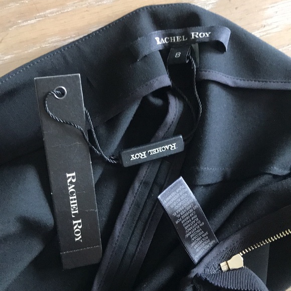 NWT $298 Rachel Roy drape wrap skirt black 8 - Picture 8 of 12